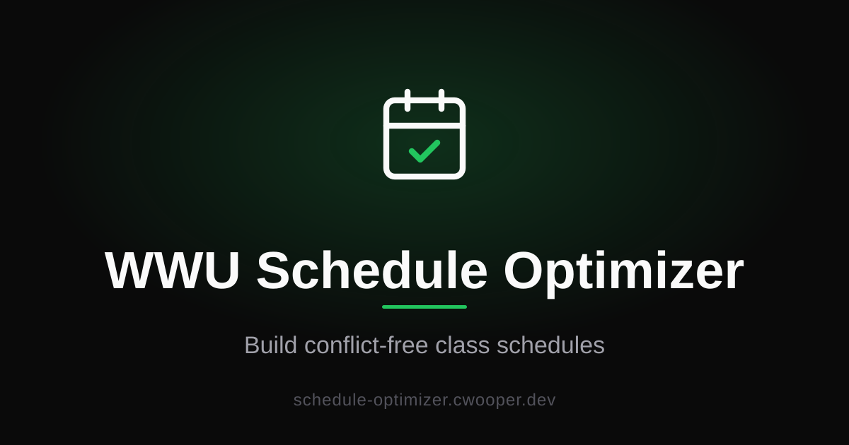 WWU Schedule Optimizer